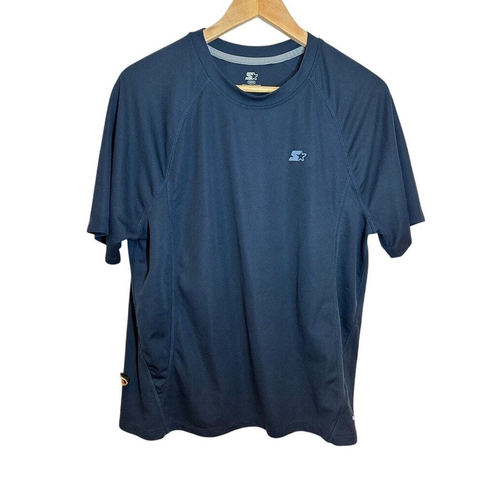 Starter Men's Navy Blue‎ Athletic T-Shirt M Repreve Recycled Polyester Tee